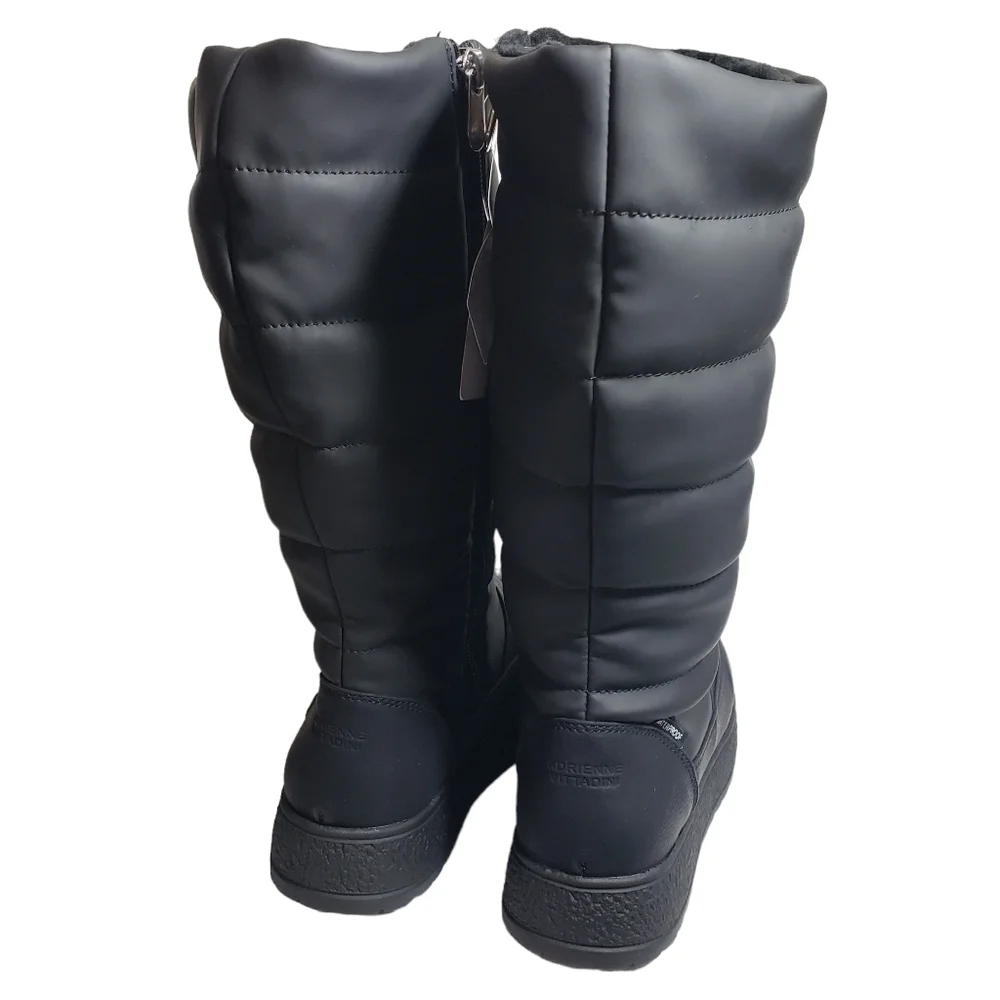 Adrienne Vittadini Piper Puff Black Waterproof Cold Weather Winter Boots Sz 6M